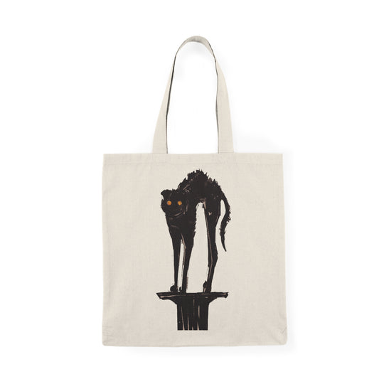 Black Cat - Natural Tote Bag -Aesthetic Tote Bag, Shopping Tote Bag